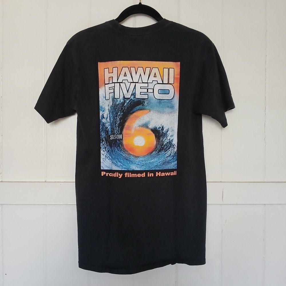 Hawaii Five-O T-Shirt FILM CREW Season‎ 6 Tee Men's Small Black Cotton 5 0